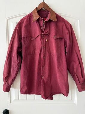 Vintage Men's Kakadu Jacket. Leather collar. Country outback style. Size Large